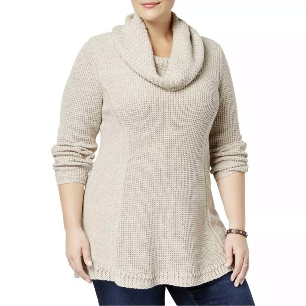 Womens cowl neck tunic sweater